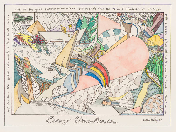 William T. Wiley Curvy Urinehives, 1967 watercolor and ink on paper 18 x 24 in 45.7 x 61 cm