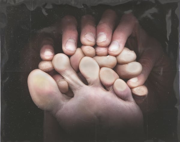 Inkjet print of a high resolution scan of the artist’s interconnecting and piled fingers and toes