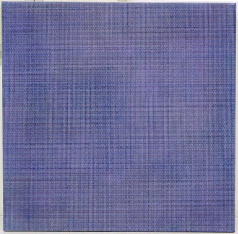 JOHN ANDREWS 05-12, 2005 pigment and wax on aluminum 18 x 18 x .75 inches 45.72 x 45.72 x 1.905 cms