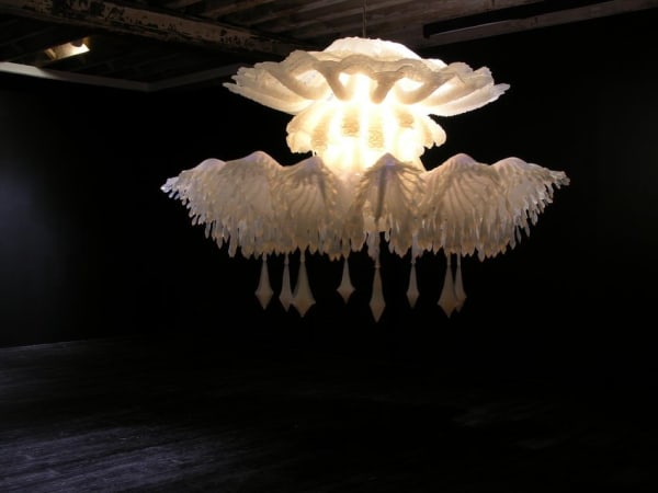Timothy Horn Medusa, 2006 silicone rubber, copper tubing, lighting fixtures 72 x 102 inches in diameter