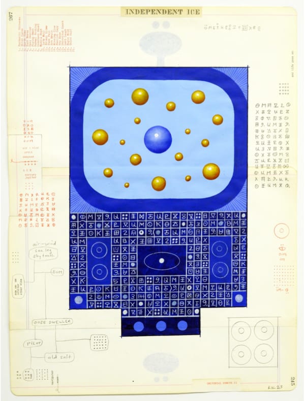 Karla Knight Independent Ice, 2023 flashe, colored pencil and graphite on paper 24 x 18 in 61 x 45.7 cm