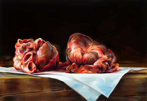 Cornelius Völker Zwei Herzen (Two Hearts), 2025 oil on canvas 35 3/8 x 51 1/8 in 90 x 130 cm