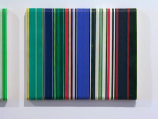 Brian Wasson Blue Line, 2007 lawnchair webbing, canvas, wood 20 x 24 x 1 inches 50.8 x 61 x 2.5 cms