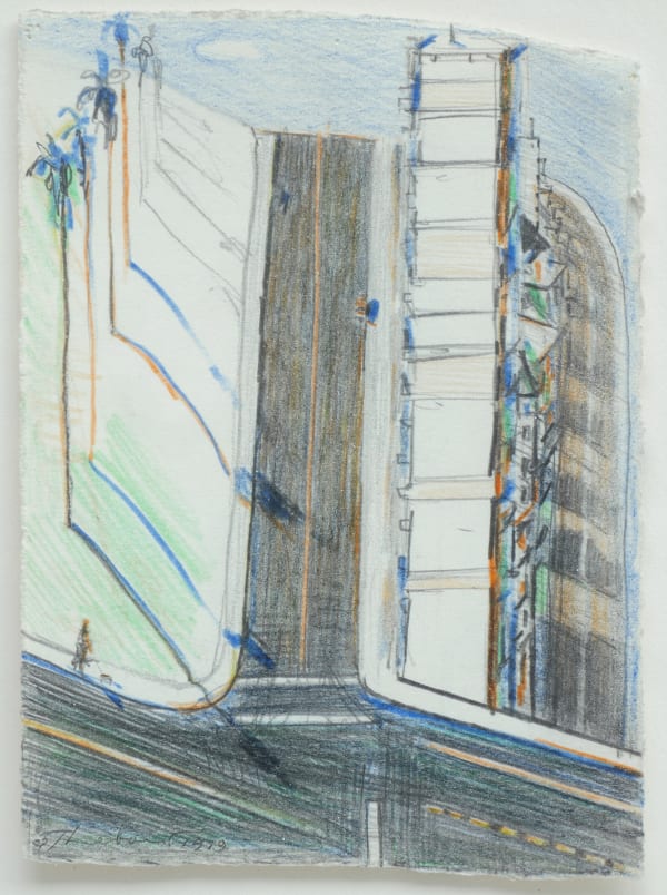 Wayne Thiebaud (1920-2021)Palm Ridge (Study), 1979 colored pencil and graphite on paper 5 5/8 x 4 1/8 in 14.3 x 10.5 cm