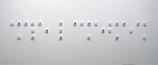 Marco Maggi Color Braille, 2010 27 slide mounts, cut paper, wooden brackets dimensions variable
