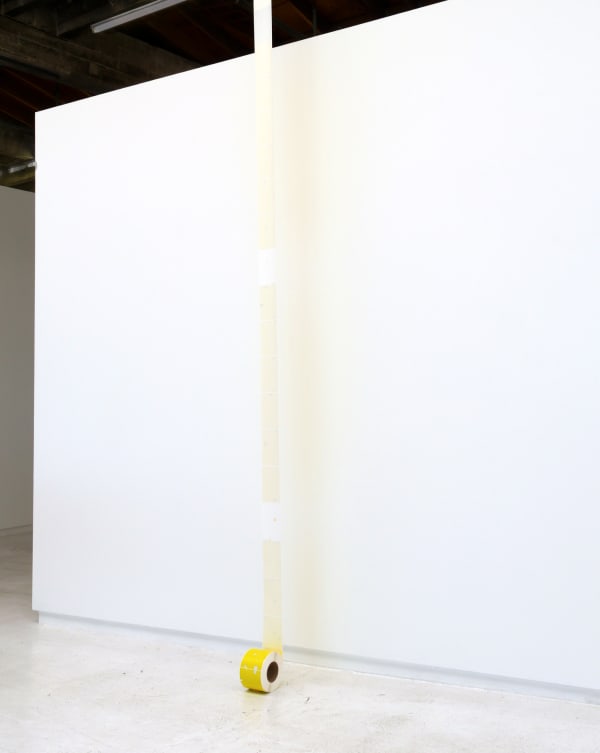 Marco Maggi Smith Corona (Stationary Movie), 2018 cut paper on a roll of 1000 labels each label 4 x 6 inches/10.2 x 15.2 cm, installation dimensions variable