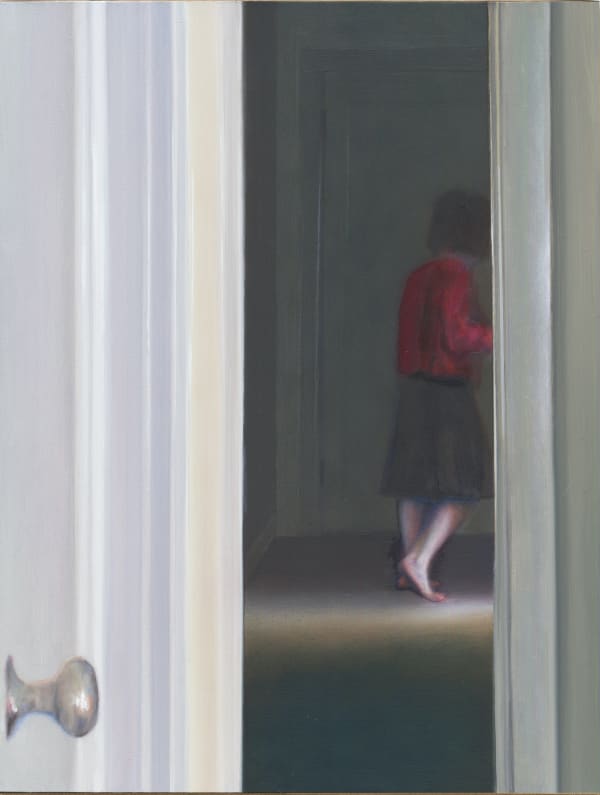 Tim Hawkinson Patty Checking on Clare c. 2005, 2021 oil on panel 10 1/2 x 8 in 26.7 x 20.3 cm