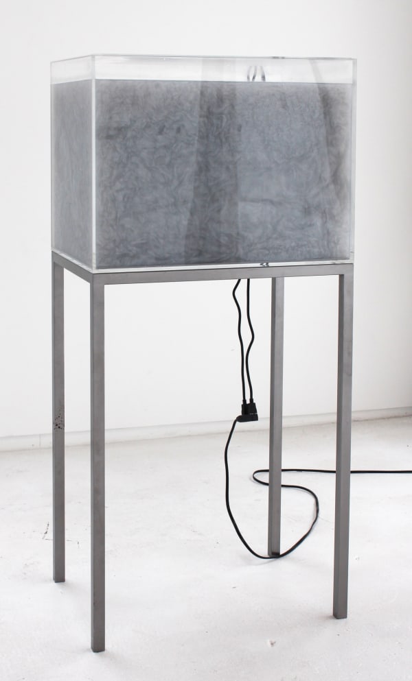 Luka Fineisen Organic Matter II, 2010 water, pigment, submergible pumps, Plexiglass, metal base 61 x 27 1/2 x 19 3/4 inches/154.9 x 69.8 x 50.2 cm