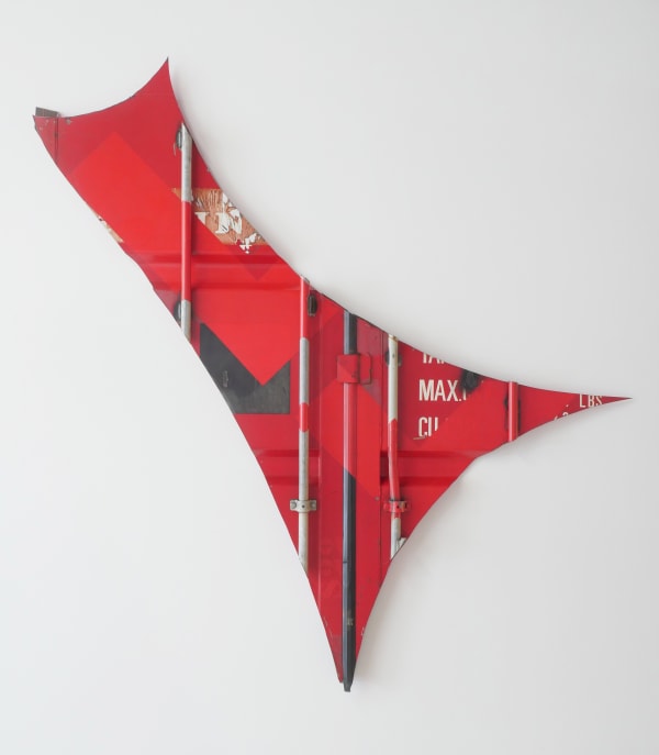 LOT-EK #22 2D Leftover Rear with Spot Welded Rods Wall Piece, 2023 steel, paint 94 x 88 x 4 in 238.8 x 223.5 x 10.2 cm