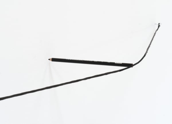 Marco Maggi Drawing Machine (Horizontal Line), 2018 pencil and horizontal bow string 3/8 x 61 x 7 in 1 x 154.9 x 17.8 cm