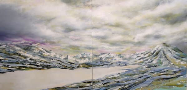 Arngunnur Yr Fjallabak, 2009 oil on aluminum panel 47 x 96 inches 119.4 x 243.8 cms