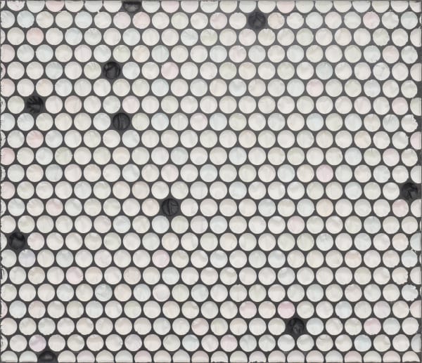 black and white rectangular bubble painting