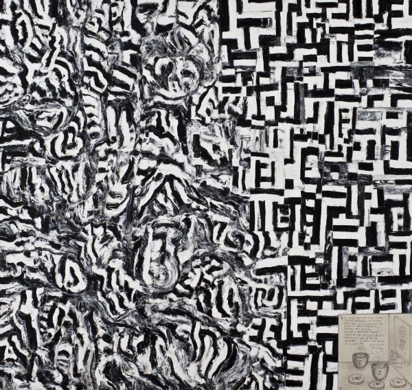 William T. Wiley Thud Answer, 2015 acrylic and charcoal on canvas 60 1/2 x 64 1/4 in 153.7 x 163.2 cm