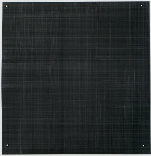 Marietta Hoferer Mercury 1, 2008 mixed metals and graphite on black clay coated paper 28.5 x 28.5 inches 72.4 x 72.4 cms