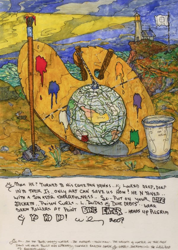 William T. Wiley Point Bone Eater, 2007 watercolor and ink on paper 20 x 14 in 50.8 x 35.6 cm