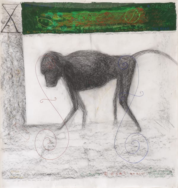 William T. Wiley, Monkey after Seurat Who Love Zoo, 1994