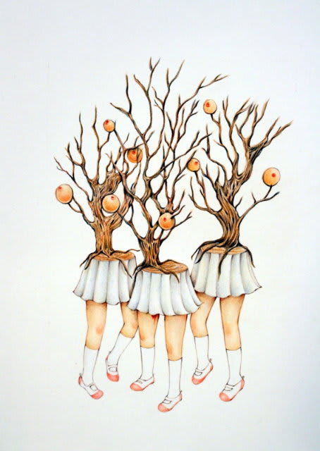 Yuka Yamaguchi park debut, 2008 color pencil on paper 14 x 11 inches 35.6 x 27.9 cms
