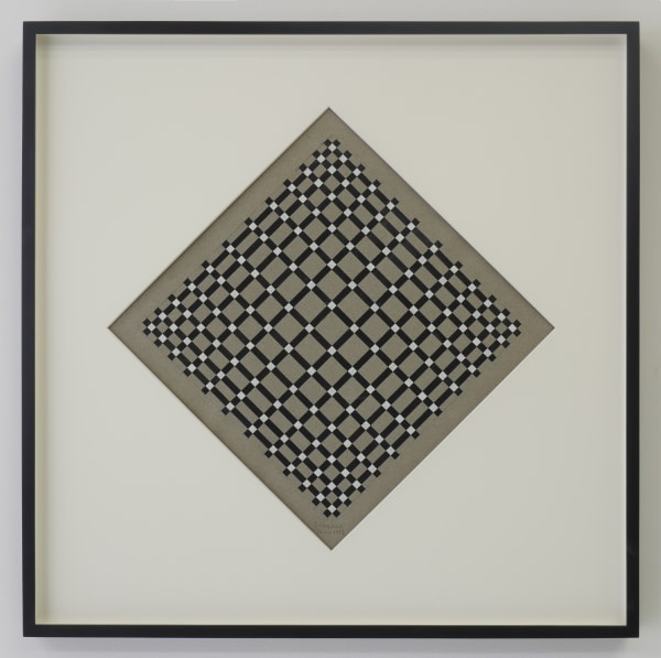 Francisco Sobrino Untitled, 1959 gouache on cardboard image 17 1/8 x 17 1/8 in 43.5 x 43.5 cm frame 23 3/4 x 23 3/4 x 1 1/2 in 60.3 x 60.3 x 3.8 cm