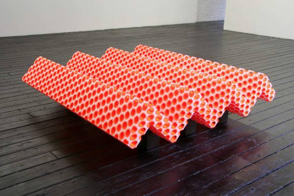 Gay Outlaw For Sale by Owner, 2006 corroplast, paper, glue 17 x 72 x 67 inches 43.2 x 182.9 x 170.2 cms