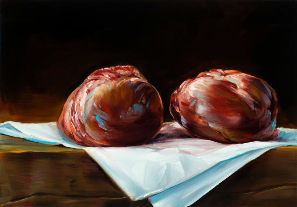 Cornelius Völker Zwei Herzen (Two Hearts), 2025 oil on canvas 27 1/2 x 39 3/8 in 70 x 100 cm