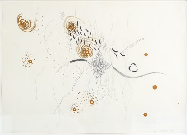 Michael Buthe Untitled, 1970 watercolor, goldbronze and pencil on paper 19 3/4 x 27 1/2 in 50.2 x 69.8 cm