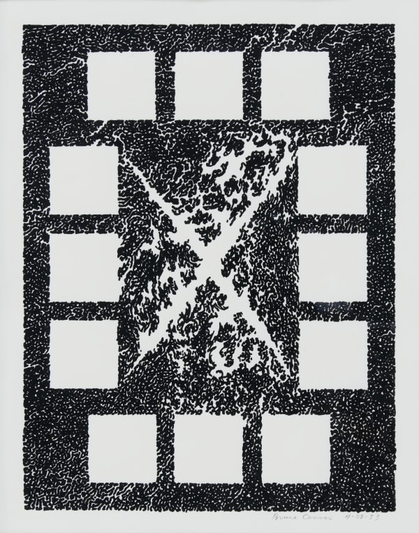 Bruce Conner TWELVE OF SQUARES APRIL 23, 1983, 1983 ink on paper 11 7/8 x 9 in 30.2 x 22.9 cm