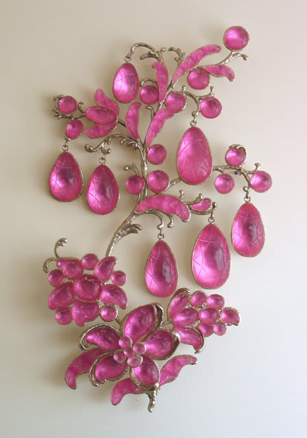 Timothy Horn Purple Rain, 2002 lead crystal, nickel-plated bronze, Easter egg foil 42 x 22 x 4.75 inches 106.68 x 55.88 x 12.065 cms