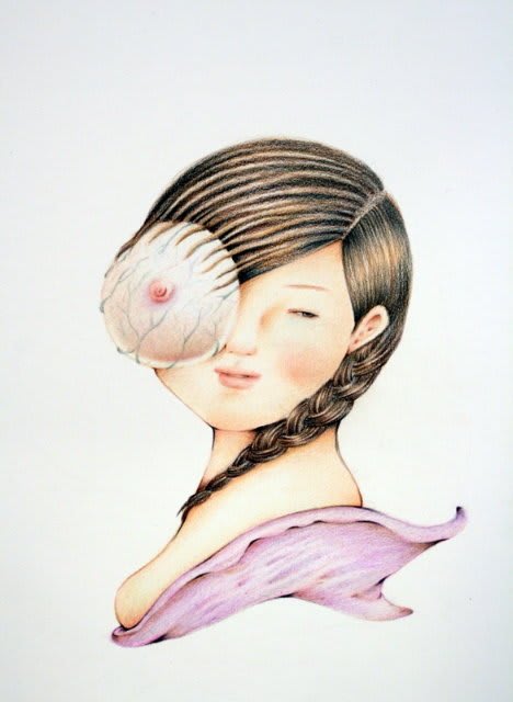 Yuka Yamaguchi mighty righty, 2008 color pencil on paper 14 x 11 inches 35.6 x 27.9 cms