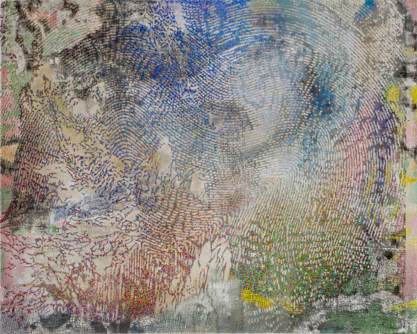 Jutta Haeckel Contemplation I, 2022 acrylic on jute 47 1/4 x 59 1/8 in 150 x 120 cm