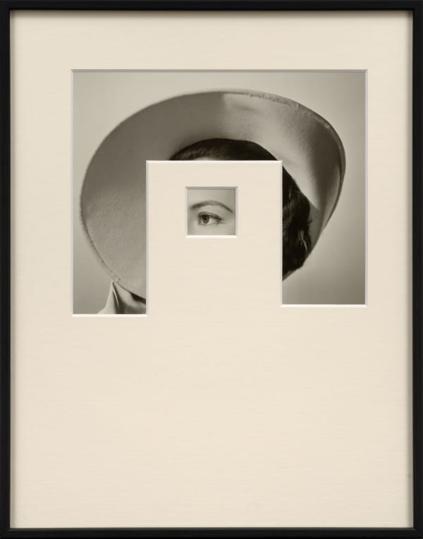 Sissi Farassat Cyd photograph of woman in round hat with overmat covering face