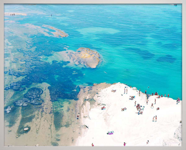 View of beach and sea at Scala dei Turchi by Massimo Vitali