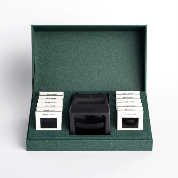 Box of 12 slides and viewer