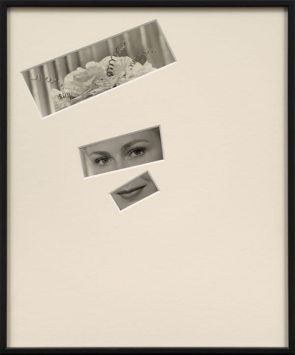 Sissi Farassat photograph of woman with wire and paper bonnet with three sections visible under overmat