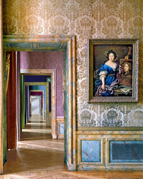 Salles du XVIIIeme, Enfilade, Versailles, painting of woman with portrait by Robert Polidori