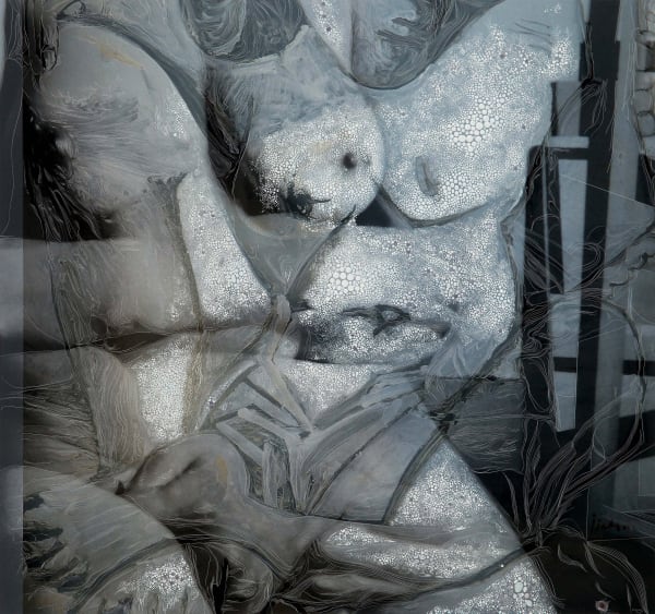 Sebastiaan Bremer La Dame Combinée Carrée abstracted Cubist inspired nude figure with applied painted dots