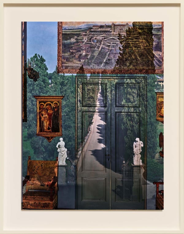Camera Obscura: View of Villa Entrance in Blue Gallery, Villa la Pietra, Florence, Italy