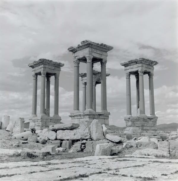 Lynn Davis photograph of tetrapylon ruins in Palmyra, Syria