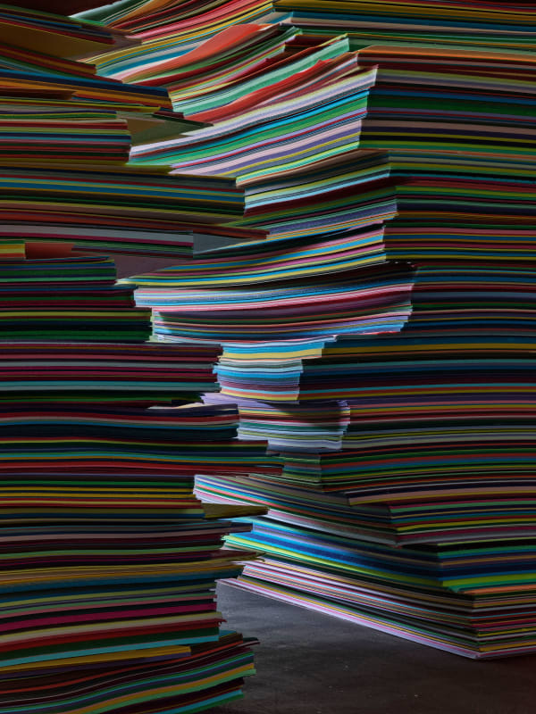 Abelardo Morell Construction Paper #4 vertical wavy stacks of construction paper