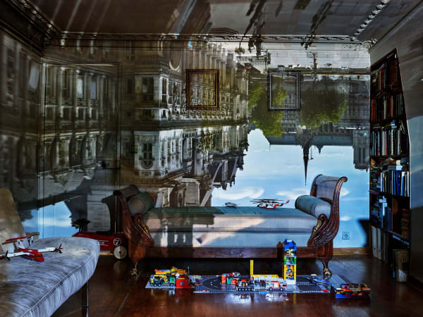 Abelardo Morell Camera Obscura View of Hotel de Ville Paris witih Legos on the floor