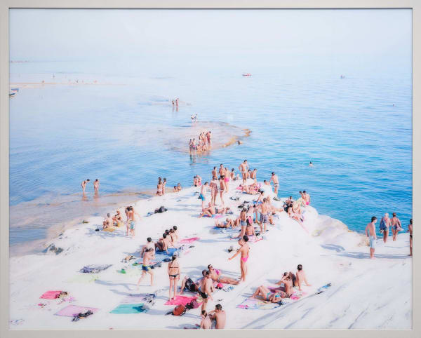 Bathers on Scala dei Turchi (Scale of the Turks), Sicily by Massimo Vitali
