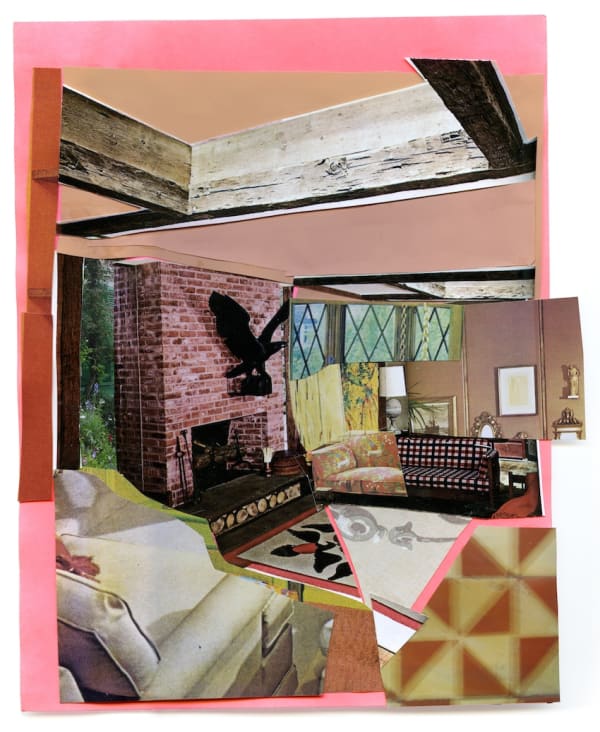 Mickalene Thomas, Interior: Fireplace with Black Bird, 2014