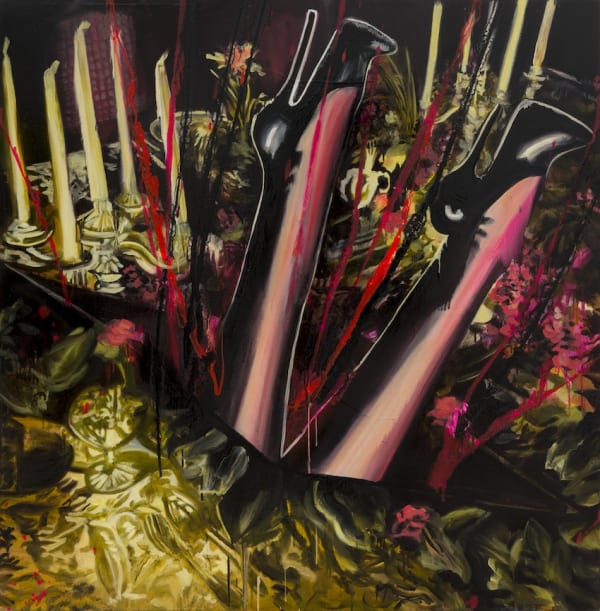 Rosson Crow, Party Girl Disrupts Table Setting, 2014