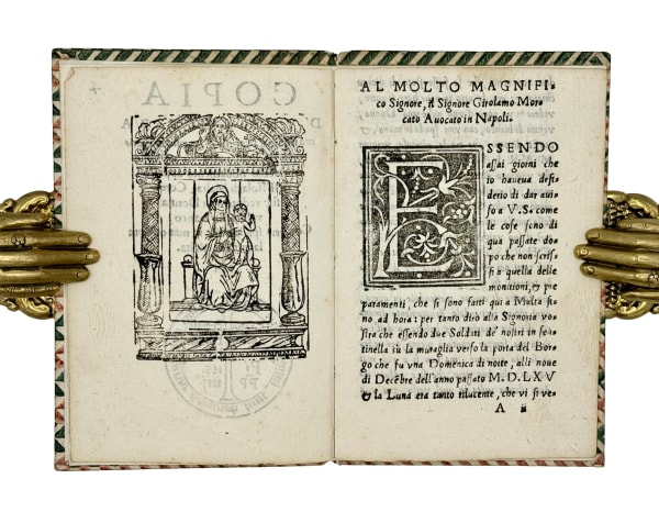 Ranzeta, Annibale, Copia d'un lettera mandata a Napoli d'Annibale Ranzeta, la qual narra un notabile miracolo novamento apparso nell'isola di Malta, 1566. Naples.