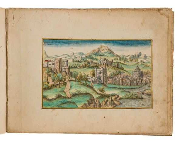 [Cerceau, Jacques Androuet du] [Album of 22 hand-colored engravings from the so-called "Small Landscape" series], Album of 22 hand-colored engravings from the so-called "Small Landscape" series, [ca.1540]. [Probably Paris, France].