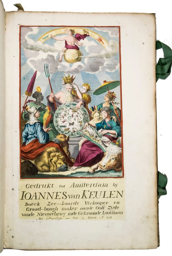 [Keulen, Gerard and Johannes van, and others], [Composite sea atlas containing 56 detailed charts including 3 manuscript charts], Amsterdam, [Johannes van Keulen and others, 1700-1753, engraved title page dated 1734].