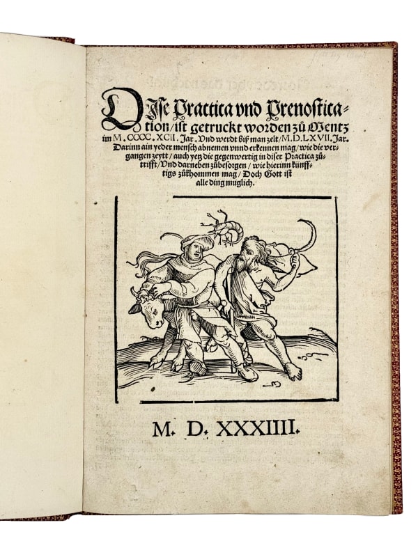 [Lichtenberger, Johannes], Dise Practica und Prenostication, ist getruckt worden zu Mentz im M.CCCC.XCII. Jar. Und werdt biß man zelt, M.D.LXVII. Jar. Darinn ain yeder mensch abnemen vnnd erkennen mag, wie die vergangen zeytt, auch yetz die gegenwertig in diser Practica zutrifft, u, [Augsburg, Heinrich Steiner], 1534.