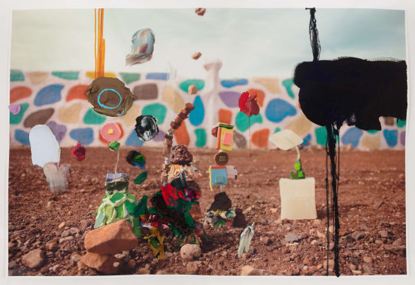 Jennifer Wynne Reeves Watch Out For Rocks, 2009 Acrylic, pencil and pen on archival inkjet print 28 3/4 x 43 in 73 x 109.2 cm