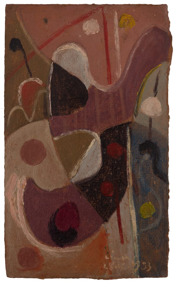 Esteban Lisa Composición, 1953 Oil on thin board 11 1/4 x 6 3/4 in 28.7 x 17.3 cm