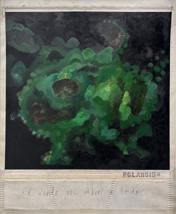 Priscilla Monge El verde nos cubre a todos, 2024 Digital print and oil on canvas 59 x 70 7/8 in 150 x 180 cm