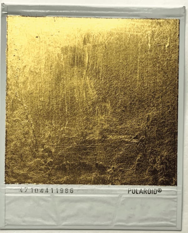 Priscilla Monge Healing Surfaces, 2023 Polaroid with applied 23-karat gold leaf 4 3/8 x 3 1/2 in 11.1 x 8.9 cm